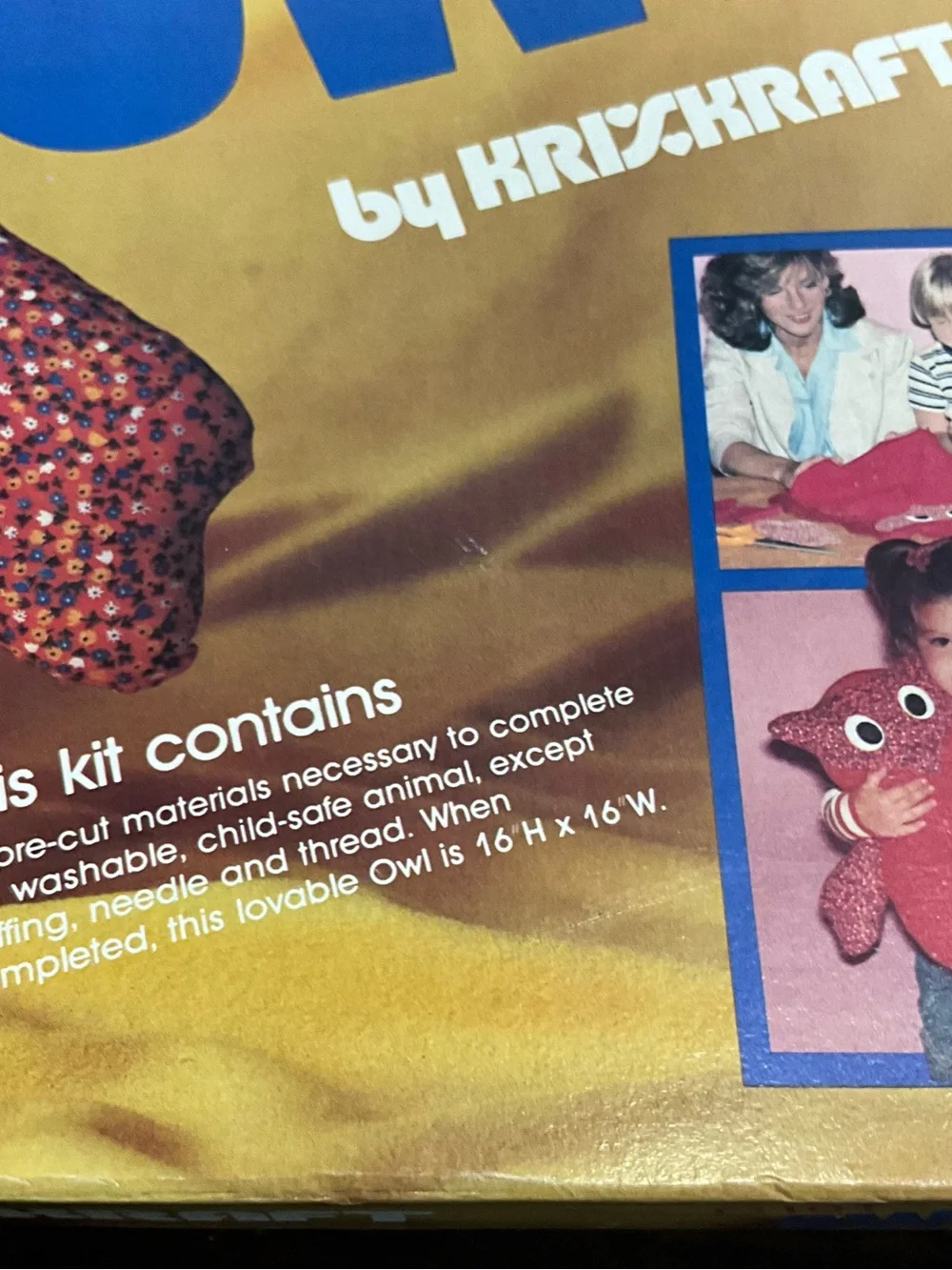 Vintage Sew-n-Stuf Owl Kit by Krizkraft Open Incomplete Read Description